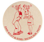 BLONDIE AND DAGWOOD FEATURED ON BIG 4" BOOK PUBLISHERS BUTTON.