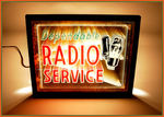 "DEPENDABLE RADIO SERVICE" FLASHING MIRROR/SIGN.