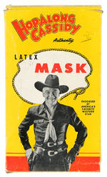 "HOPALONG CASSIDY AUTHENTIC LATEX MASK" WITH ORIGINAL BOX.