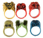 "NEW MONSTER RINGS" DISPLAY BOX WITH RINGS.