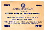 "CAPTAIN VIDEO & CAPTAIN HASTINGS" PARTY INVITATION.