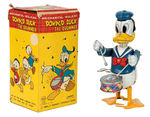 "LINE MAR DONALD DUCK THE DRUMMER" WALKING VERSION BOXED WIND-UP.