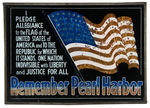 "REMEMBER PEARL HARBOR" REVERSE ON GLASS WWII FRAMED SIGN.