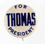 NORMAN THOMAS SOCIALIST NAME BUTTON.