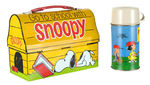 "HAVE LUNCH WITH SNOOPY" DOME TOP METAL LUNCHBOX WITH THERMOS.