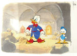 DUCKTALES CEL FEATURING UNCLE SCROOGE AND NEPHEW.