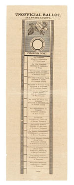 SWALLOW/CARROLL PROHIBITION BALLOT WITH 1904 PLATFORM.