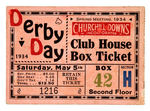 KENTUCKY "DERBY DAY/CHURCHILL DOWNS" 1934 TICKET.