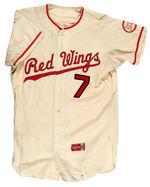 ROCHESTER RED WINGS 1964 CHAMPIONSHIP YEAR JERSEY AND STIRRUP SOCKS.