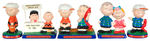 “PEANUTS” DETERMINED PRODUCTIONS COMPLETE 1972 FIGURINE SET OF 15.