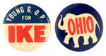 PAIR OF SCARCE 1.25" BUTTONS FOR EISENHOWER.