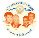 EISENHOWER 1957 INAUGURAL QUADGATE PICTURING "IKE/MAMIE/DICK/PAT."