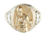 "JOE LOUIS" 1940s HIGH QUALITY BI-METAL RARE VARIETY RING WITH BRILLIANT LUSTER.