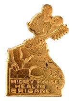 RARE "MICKEY MOUSE HEALTH BRIGADE" BRASS AWARD PIN.