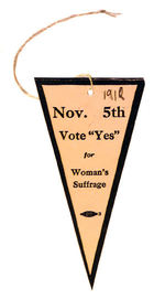 "WOMEN'S SUFFRAGE" CARDBOARD TAG.