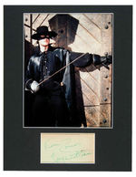 "ZORRO" STAR GUY WILLIAMS SIGNATURE DISPLAY.