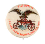 "TRIUMPH" BRAND PLOW BY CASE SCARCE BUTTON.