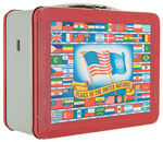 "FLAG-O-RAMA - FLAGS OF THE UNITED NATIONS" METAL LUNCHBOX WITH THERMOS.