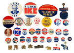 IKE 1952-1956 COLLECTION OF 38 ITEMS, MOSTLY BUTTONS.