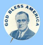 RARE BLUETONE PHOTO FDR WITH SLOGAN "GOD BLESS AMERICA."