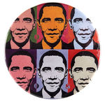 "08" OBAMA IN STYLE OF WARHOL LIMITED EDITION 4" BUTTON.