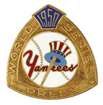 "YANKEES 1950 WORLD SERIES" BADGE.