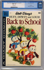 HUEY, DEWEY AND LOUIE BACK TO SCHOOL #1 DELL GIANT, SEPTEMBER 1958. CGC 9.6