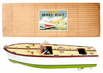 LARGE SIZE BATTERY OPERATED BOXED "WOODEN MODEL BOAT."