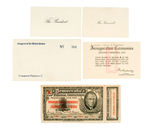 FDR 1937 INAUGURAL "GUEST OF PRESIDENT" TICKET PLUS "THE PRESIDENT" AND "MRS. ROOSEVELT" NAME CARDS.