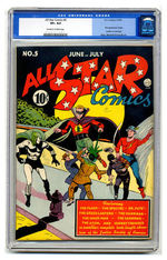 ALL-STAR COMICS #5 JUNE JULY 1941  CGC 8.5  OFF-WHITE TO WHITE PAGES.