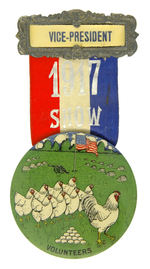 World War 1 Ribbon Badge w/chickens c. 1917