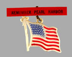 "REMEMBER PEARL HARBOR" RARE PLASTIC FLAG PIN.