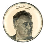 UNLISTED VARIETY OF 1936 FDR BY "BILL'S BUTTONS SEATTLE, WASH."