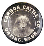 "CARBON CATTLE COMPANY" BUTTON DEPICTING RAM.