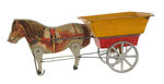 GIBBS MECHANICAL ACTION HORSE AND CART PULL TOY.