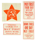 COMMUNIST LABOR PARTY - LABOR DAY FOUR STAMPS 1920-1921.