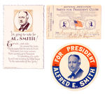 AL SMITH FOR PRESIDENT LOT INCLUDING JUGATE.