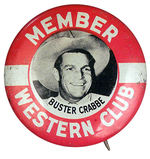 "BUSTER CRABBE MEMBER WESTERN CLUB."