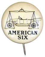 "AMERICAN SIX" RARE CAR BUTTON.