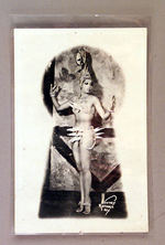 JOSEPHINE BAKER KEYHOLE REAL PHOTO POSTCARD.