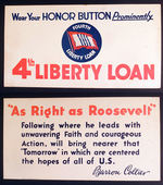 4TH LIBERTY LOAN/ROOSEVELT SIGN PAIR.