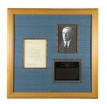 PRESIDENT WOODROW WILSON LARGE AND IMPRESSIVE SIGNED LETTER DISPLAY.