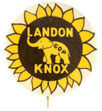 "LANDON/KNOX/GOP" LARGE SUNFLOWER DESIGN BUTTON.