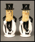 MR. PEANUT SALT & PEPPER SET WITH RHINESTONE MONACLE.