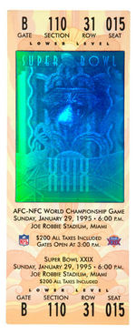 "SUPERBOWL XXIX" 1995 UNUSED TICKET.