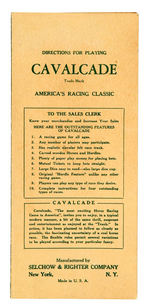 "CAVALCADE" RACE HORSE GAME.