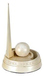 1939 NEW YORK WORLDS FAIR TRYLON AND PERISPHERE PLASTER DECORATIVE PIECE.