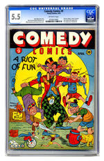 COMEDY COMICS #9  APRIL 1942  CGC 5.5  OFF-WHITE PAGES.