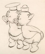 PRACTICAL PIG PRODUCTION DRAWING FEATURING FIDDLER & FIFER PIGS.
