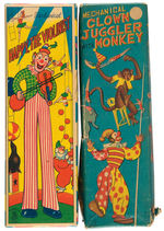 “HAPPY, THE VIOLINIST/CLOWN JUGGLER WITH MONKEY” EMPTY BOXES FOR T.P.S. WIND-UP TOYS.